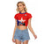 Chile Coat Of Arms Raglan Cropped T Shirt With Flag Style - Wonder Print Shop