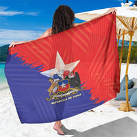 Flag-style Chile coat of arms sarong, red and blue draped wrap