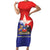 Chile Coat Of Arms Short Sleeve Bodycon Dress With Flag Style - Wonder Print Shop