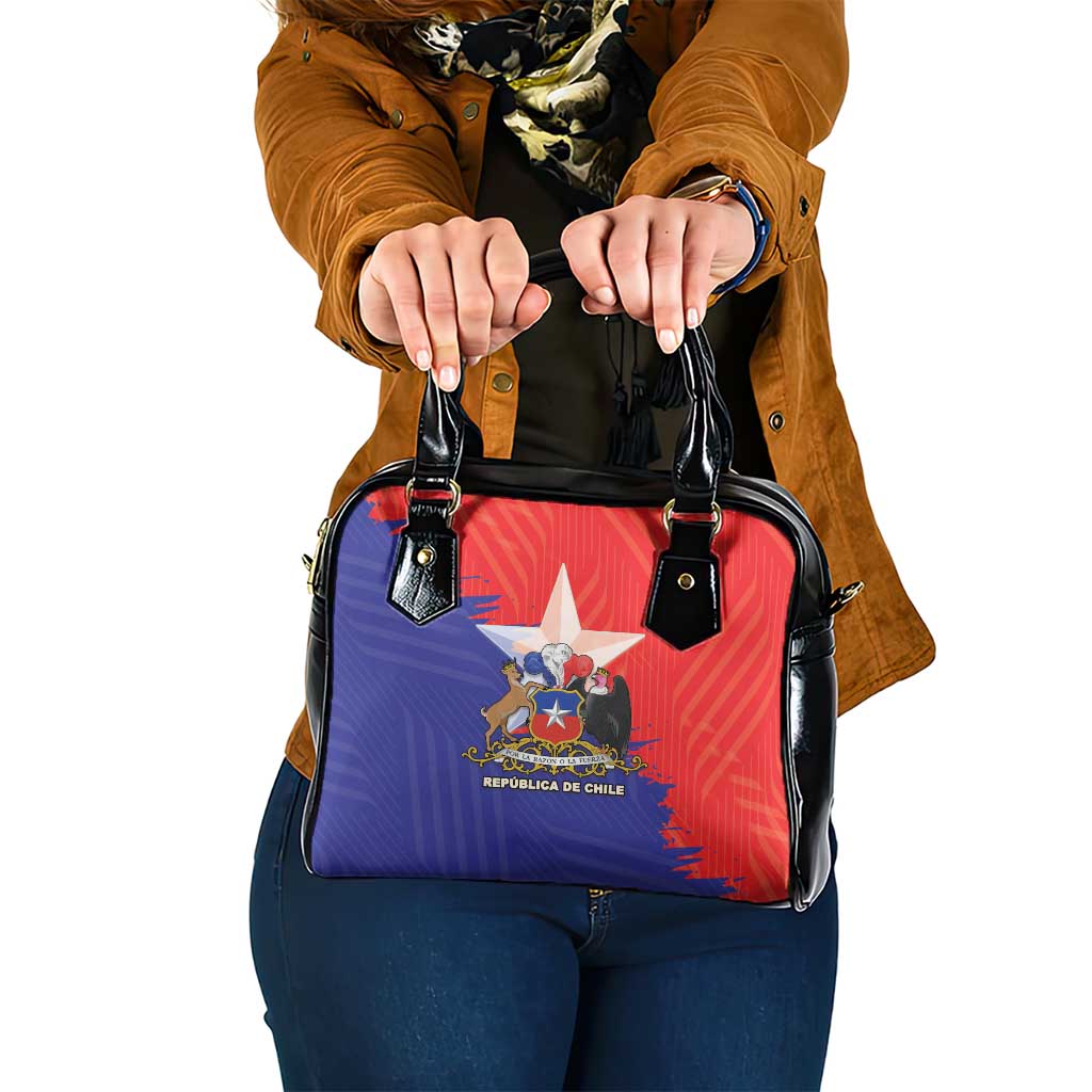 Chile Coat Of Arms Shoulder Handbag With Flag Style