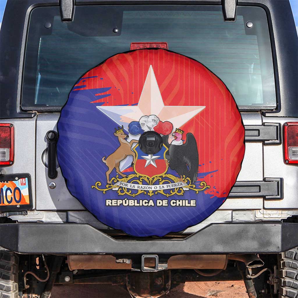 Chile Coat Of Arms Spare Tire Cover With Flag Style - Wonder Print Shop