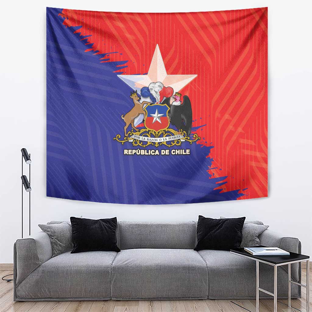 Chile Coat Of Arms Tapestry With Flag Style - Wonder Print Shop