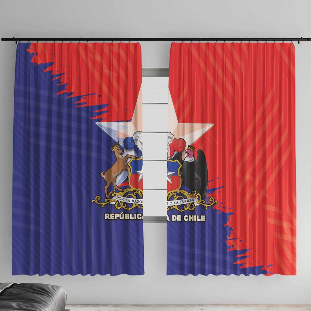 Chile Coat Of Arms Window Curtain With Flag Style - Wonder Print Shop