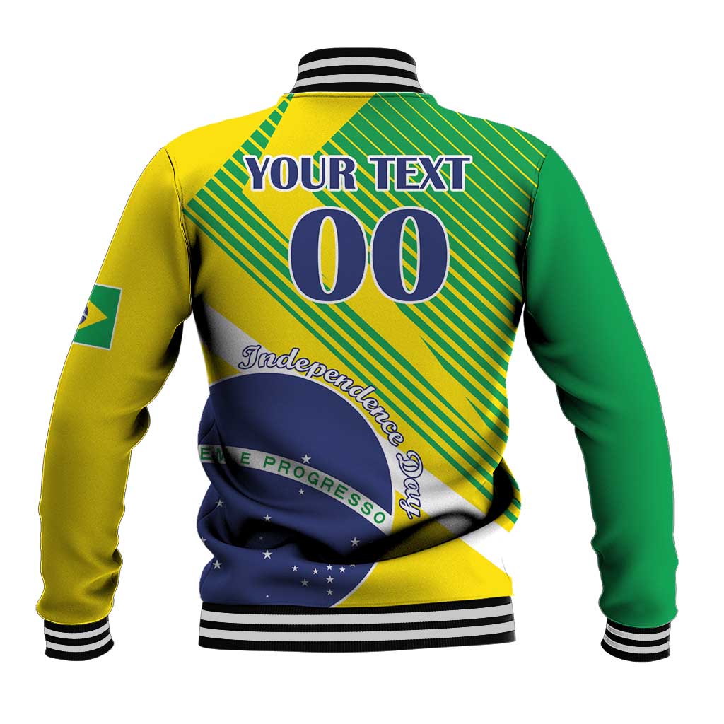 Unisex baseball jacket, ribbed collar and cuffs, green/yellow/blue back graphic with 00