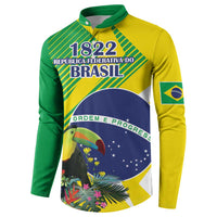 Brazil flag sweatshirt with 1822 Brasil print, Order e Progresso banner, toucan