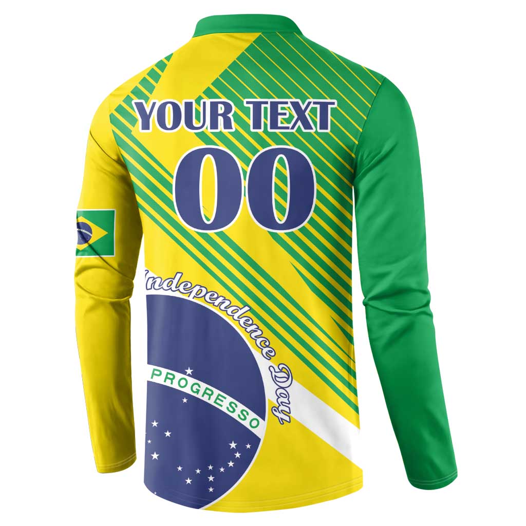 Back of Brazil flag sweatshirt with YOUR TEXT, large 00, Independence graphic