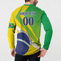 Back of Brazil flag sweatshirt with YOUR TEXT, large 00, Independence and Progress text