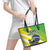 Custom Brazil Independence Day Leather Tote Bag Toco Toucan Ordem e Progresso