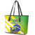 Custom Brazil Independence Day Leather Tote Bag Toco Toucan Ordem e Progresso