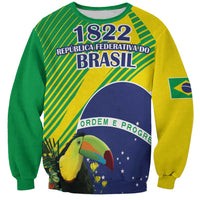 Unisex Brazil sweatshirt with toucan graphic, '1822' and 'Ordem e Progresso' print