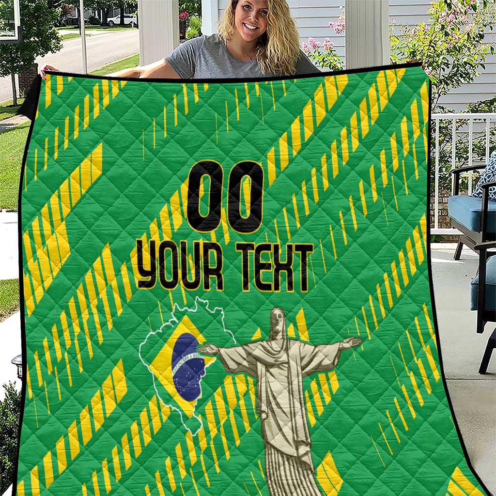 Custom Brazil Happy Independence Day Quilt Cristo Redentor Flag Style