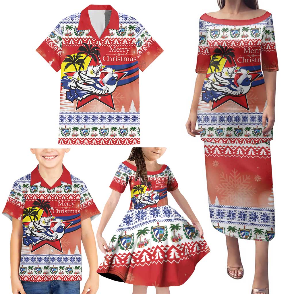 Cuba Cuban Trogon Christmas Family Matching Puletasi and Hawaiian Shirt Patria o Muerte Venceremos - Wonder Print Shop