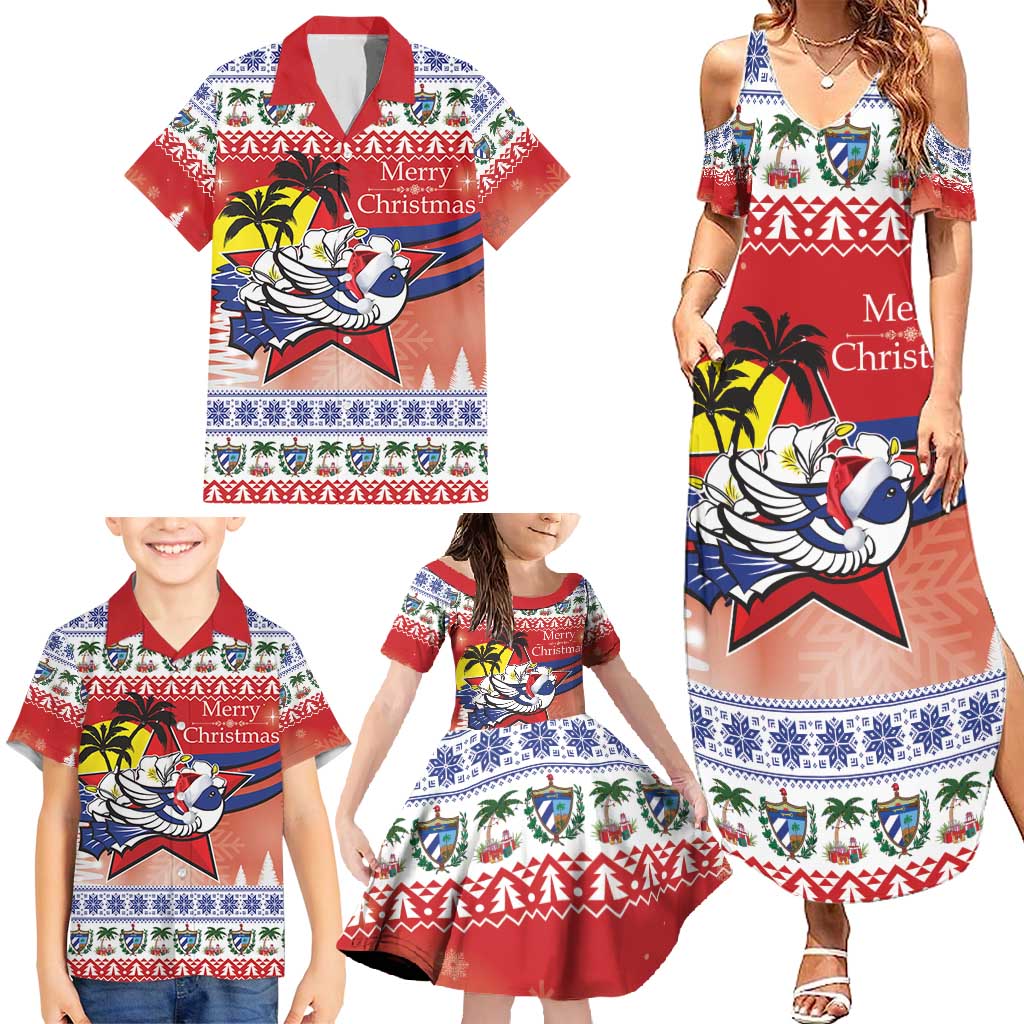 Cuba Cuban Trogon Christmas Family Matching Summer Maxi Dress and Hawaiian Shirt Patria o Muerte Venceremos - Wonder Print Shop