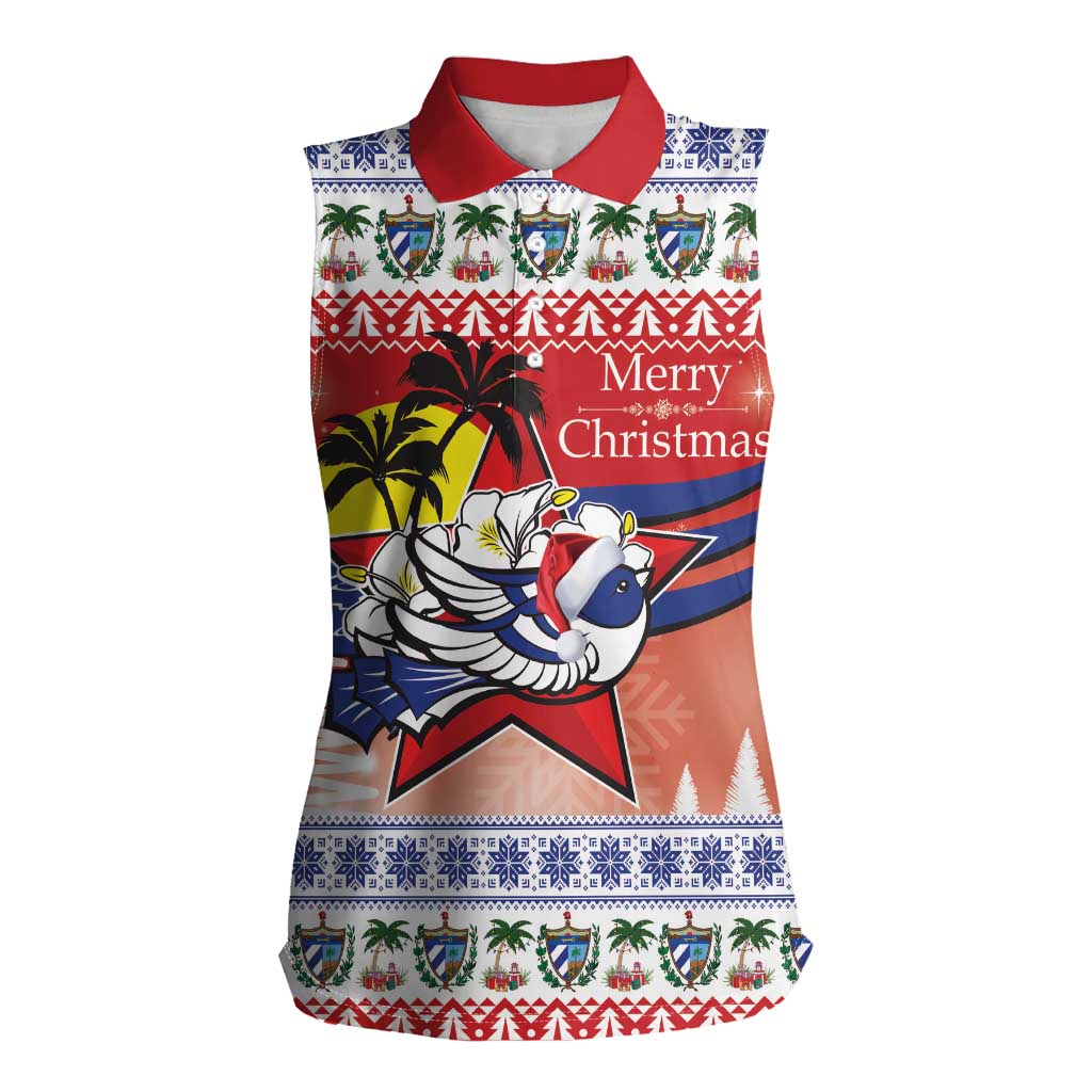 Cuba Cuban Trogon Christmas Women Sleeveless Polo Shirt Patria o Muerte Venceremos - Wonder Print Shop