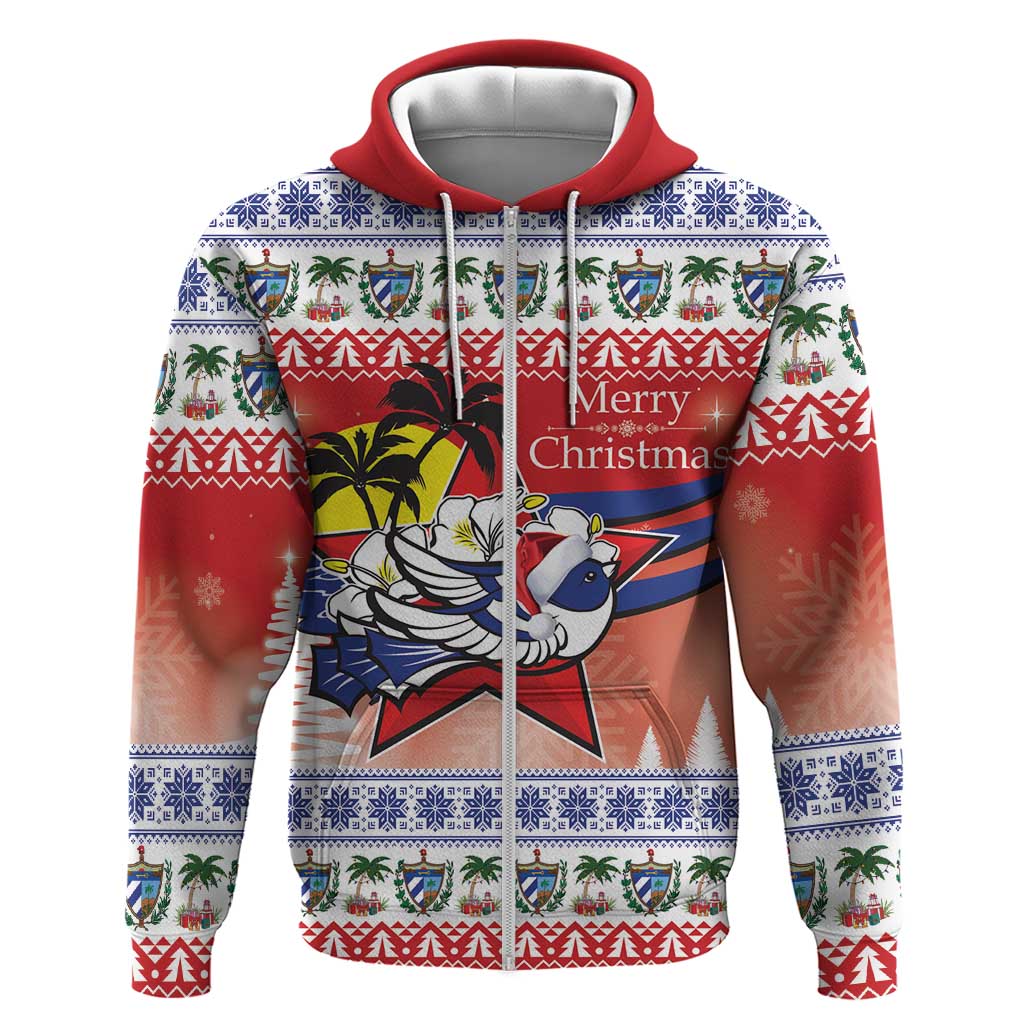 Cuba Cuban Trogon Christmas Zip Hoodie Patria o Muerte Venceremos - Wonder Print Shop