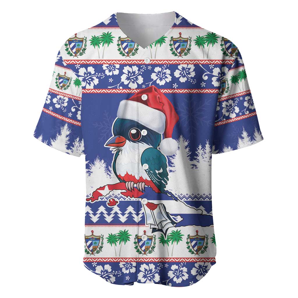 Cuba Christmas Baseball Jersey Cuban Trogon Map With Feliz Navidad - Wonder Print Shop