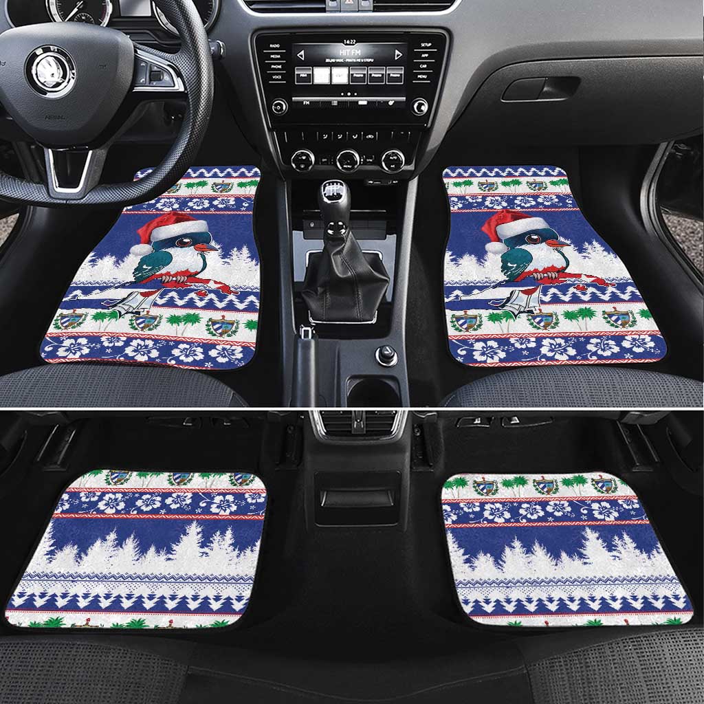 Cuba Christmas Car Mats Cuban Trogon Map With Feliz Navidad - Wonder Print Shop