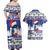 Cuba Christmas Couples Matching Off Shoulder Maxi Dress and Hawaiian Shirt Cuban Trogon Map With Feliz Navidad - Wonder Print Shop