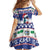 Cuba Christmas Kid Short Sleeve Dress Cuban Trogon Map With Feliz Navidad - Wonder Print Shop