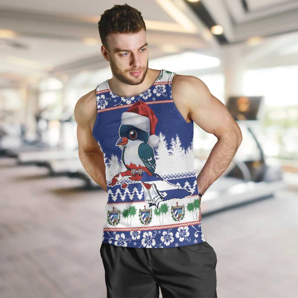 Cuba Christmas Men Tank Top Cuban Trogon Map With Feliz Navidad - Wonder Print Shop