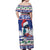 Cuba Christmas Off Shoulder Maxi Dress Cuban Trogon Map With Feliz Navidad - Wonder Print Shop