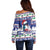 Cuba Christmas Off Shoulder Sweater Cuban Trogon Map With Feliz Navidad - Wonder Print Shop