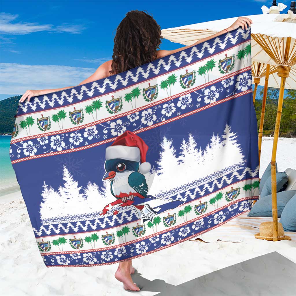 Cuba Christmas Sarong Cuban Trogon Map With Feliz Navidad