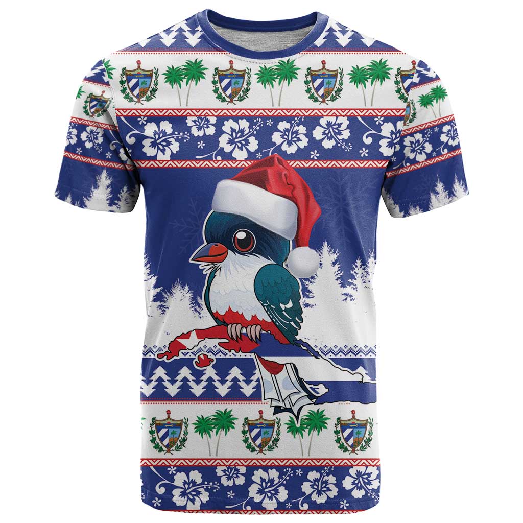 Cuba Christmas T Shirt Cuban Trogon Map With Feliz Navidad - Wonder Print Shop