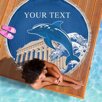Personalized Greece Independence Day Beach Blanket Parthenon Eleftheria i Thanatos