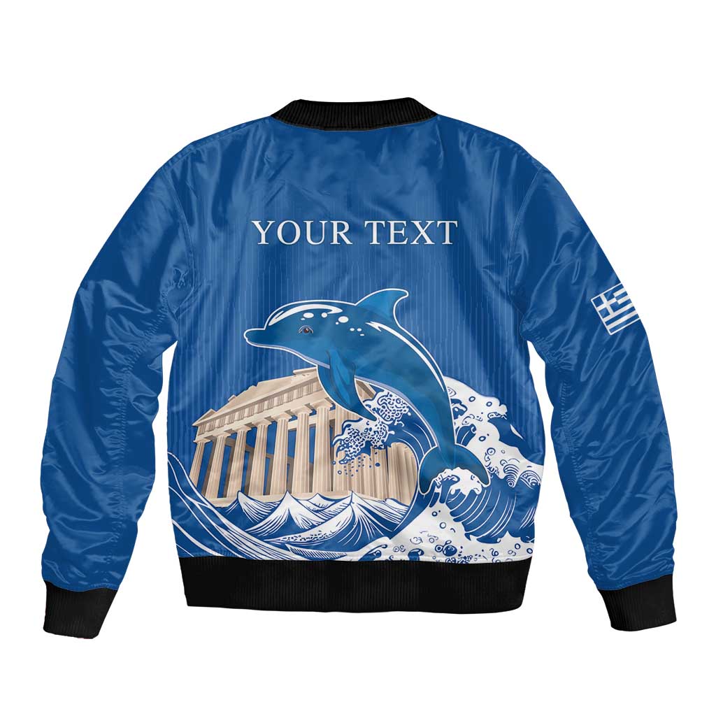 Personalized Greece Independence Day Bomber Jacket Parthenon Eleftheria i Thanatos