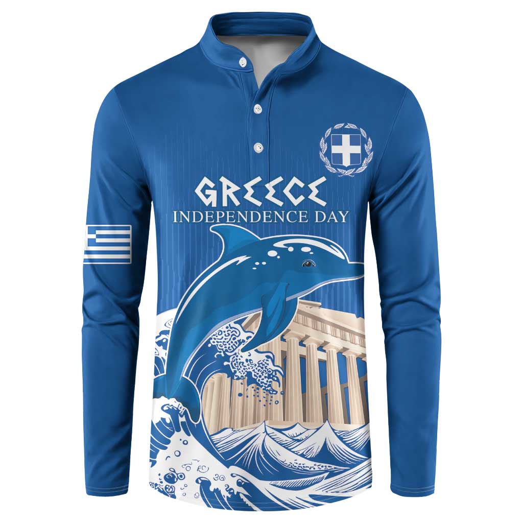 Personalized Greece Independence Day Button Sweatshirt Parthenon Eleftheria i Thanatos