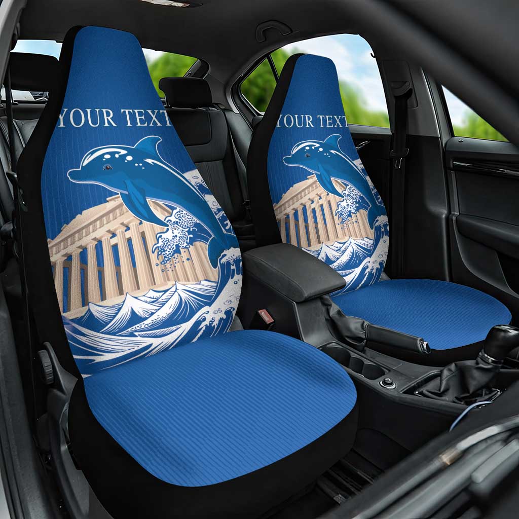 Personalized Greece Independence Day Car Seat Cover Parthenon Eleftheria i Thanatos