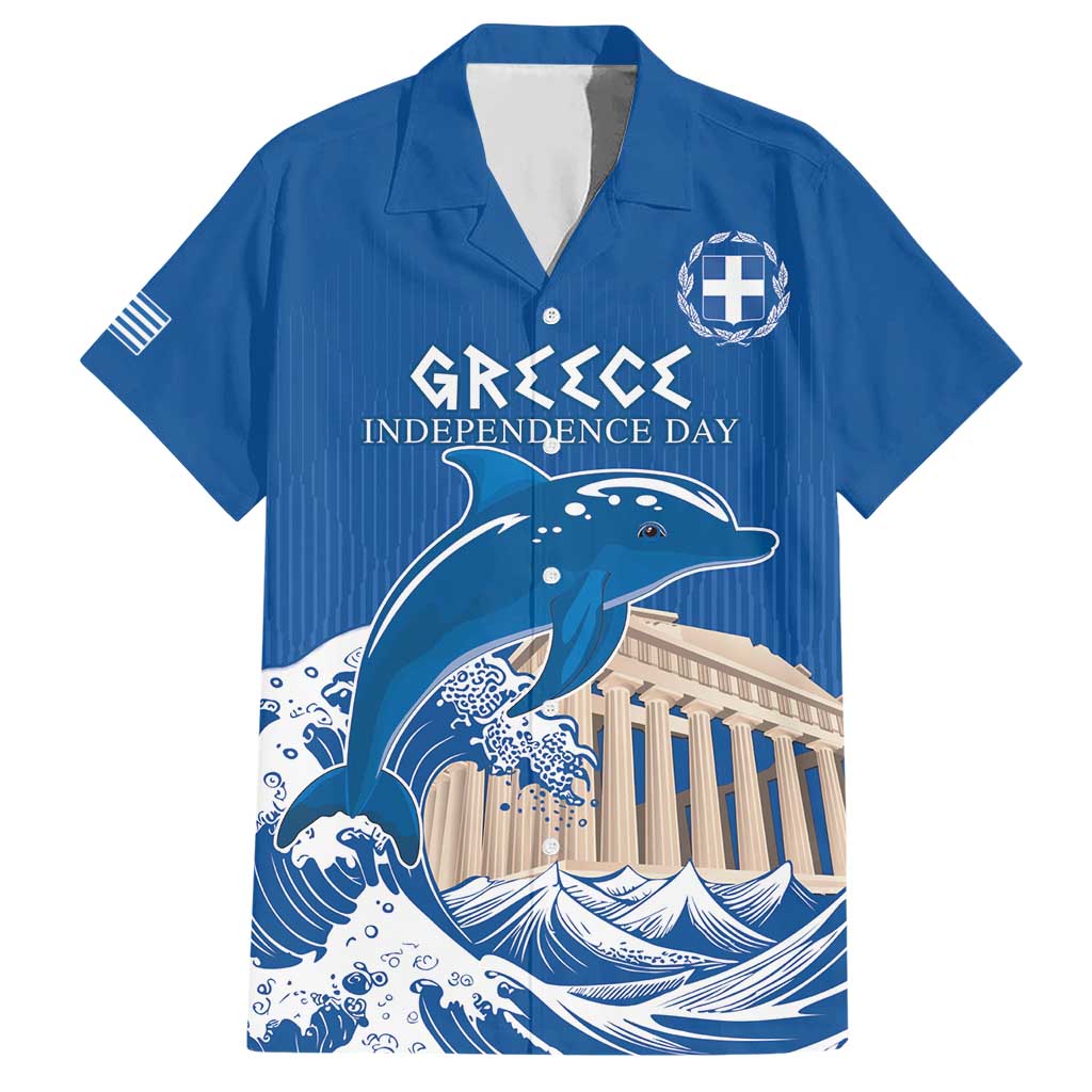 Personalized Greece Independence Day Hawaiian Shirt Parthenon Eleftheria i Thanatos