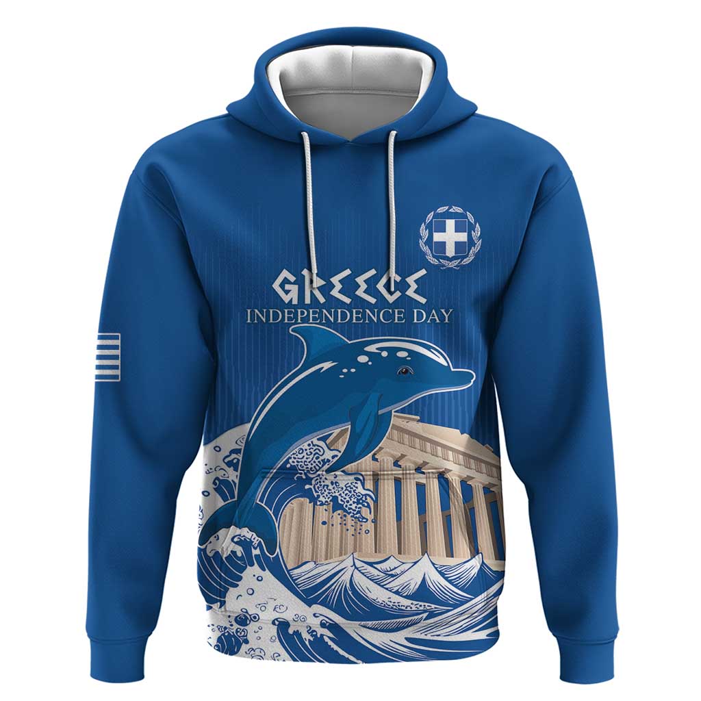 Personalized Greece Independence Day Hoodie Parthenon Eleftheria i Thanatos