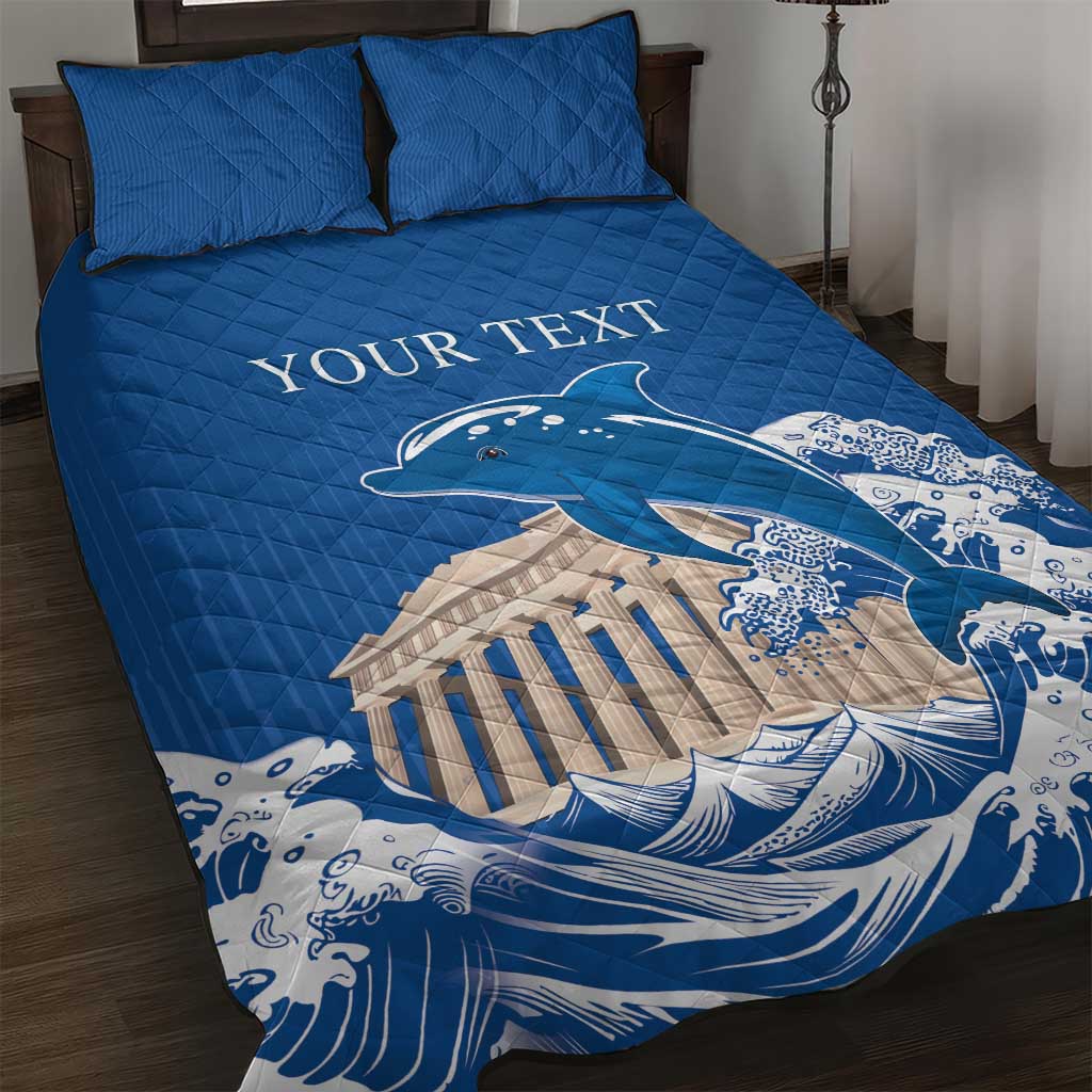 Personalized Greece Independence Day Quilt Bed Set Parthenon Eleftheria i Thanatos