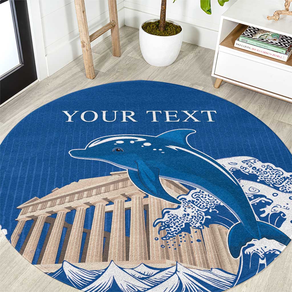 Personalized Greece Independence Day Round Carpet Parthenon Eleftheria i Thanatos