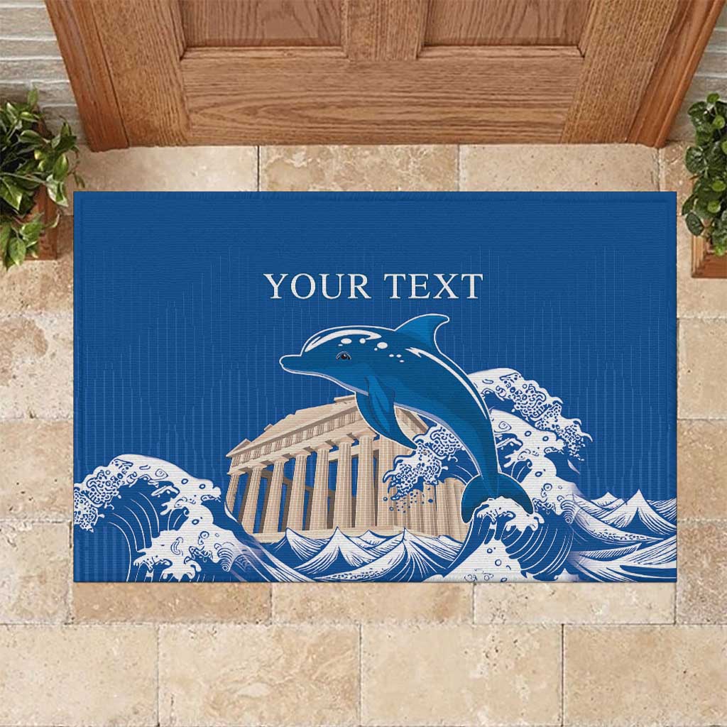 Personalized Greece Independence Day Rubber Doormat Parthenon Eleftheria i Thanatos