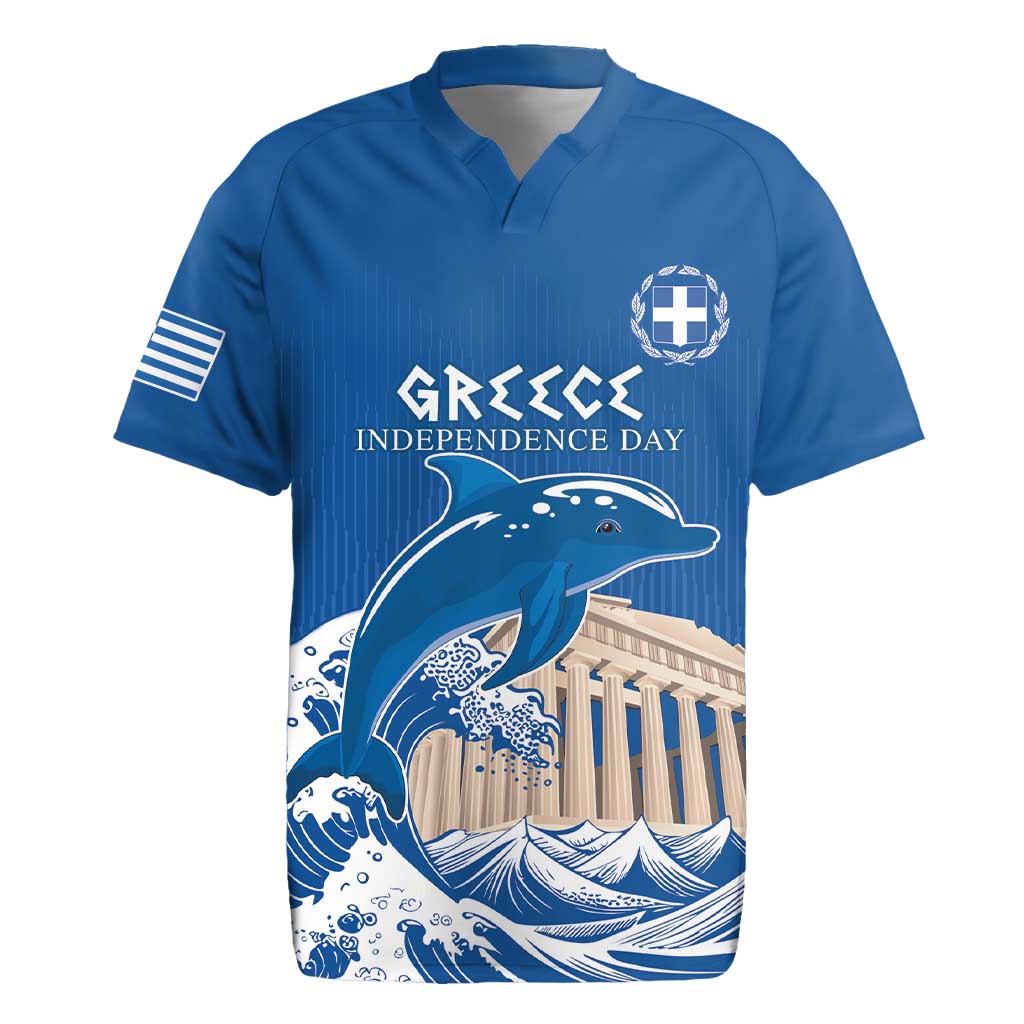 Personalized Greece Independence Day Rugby Jersey Parthenon Eleftheria i Thanatos