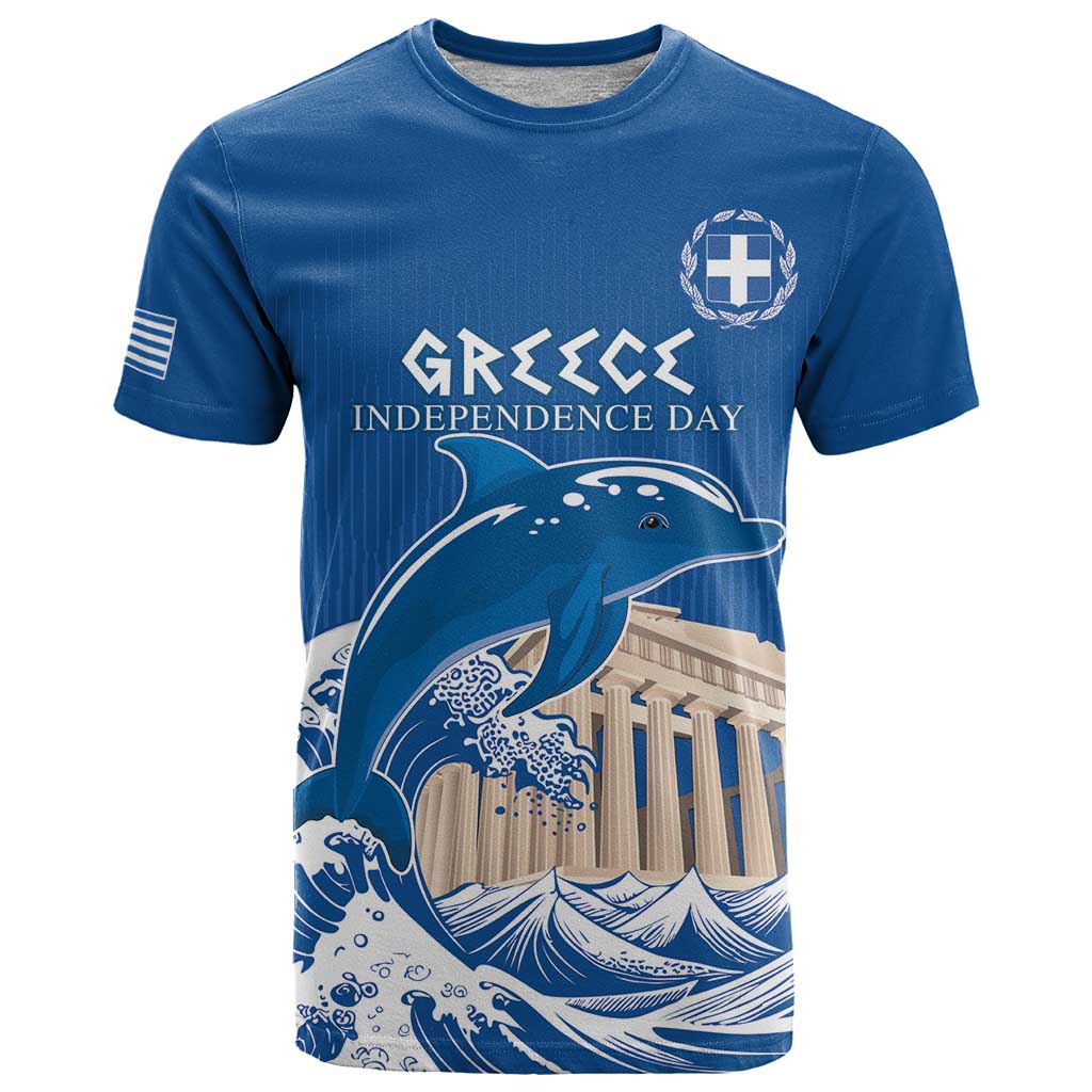 Personalized Greece Independence Day T Shirt Parthenon Eleftheria i Thanatos