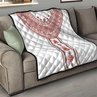 Bulgarian Embroidery Style Seamless Pattern Quilt