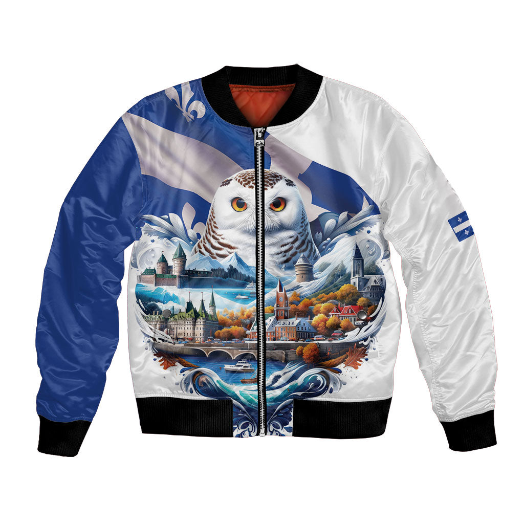 Quebec Snowy Owl Heritage Bomber Jacket Flag Day Edition