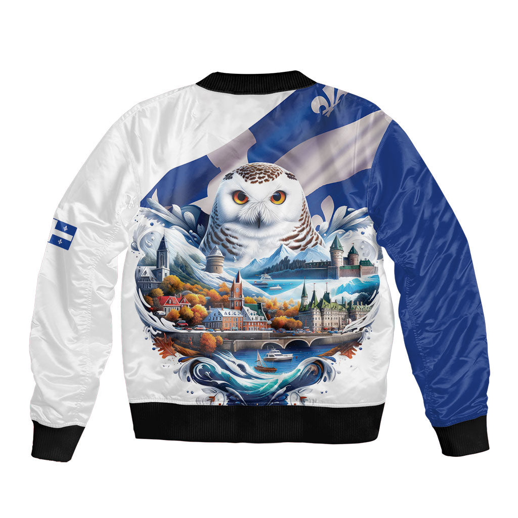 Quebec Snowy Owl Heritage Bomber Jacket Flag Day Edition