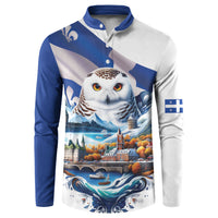 Quebec Snowy Owl Heritage Button Sweatshirt Flag Day Edition