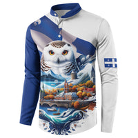 Quebec Snowy Owl Heritage Button Sweatshirt Flag Day Edition