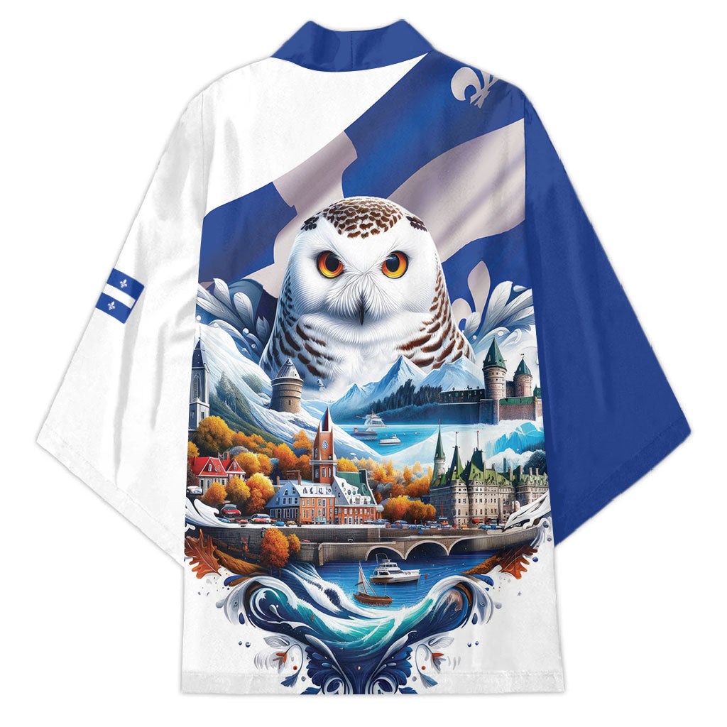 Quebec Snowy Owl Heritage Kimono Flag Day Edition