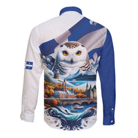 Quebec Snowy Owl Heritage Long Sleeve Button Shirt Flag Day Edition