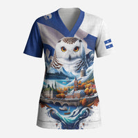 Quebec Snowy Owl Heritage Scrub Top Flag Day Edition