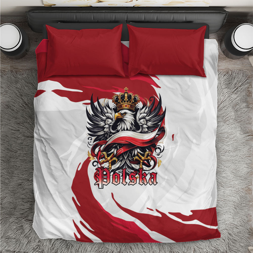 Poland National Flag Day Bedding Set Fierce Polish Eagle Crown