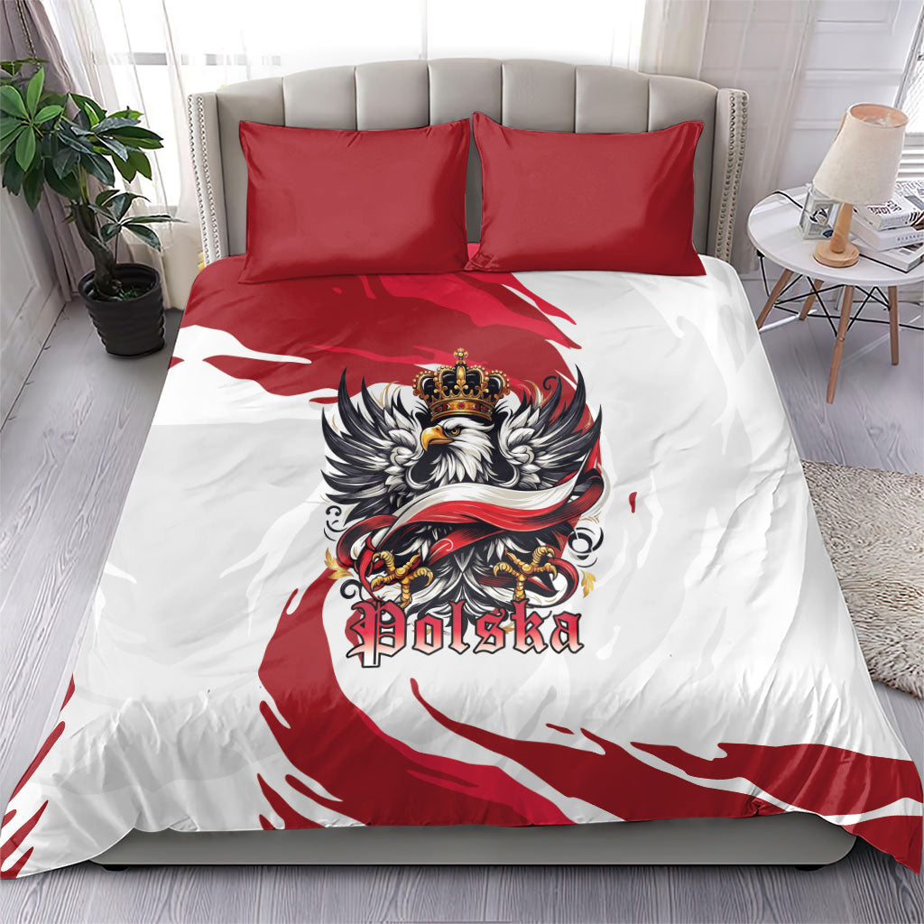 Poland National Flag Day Bedding Set Fierce Polish Eagle Crown