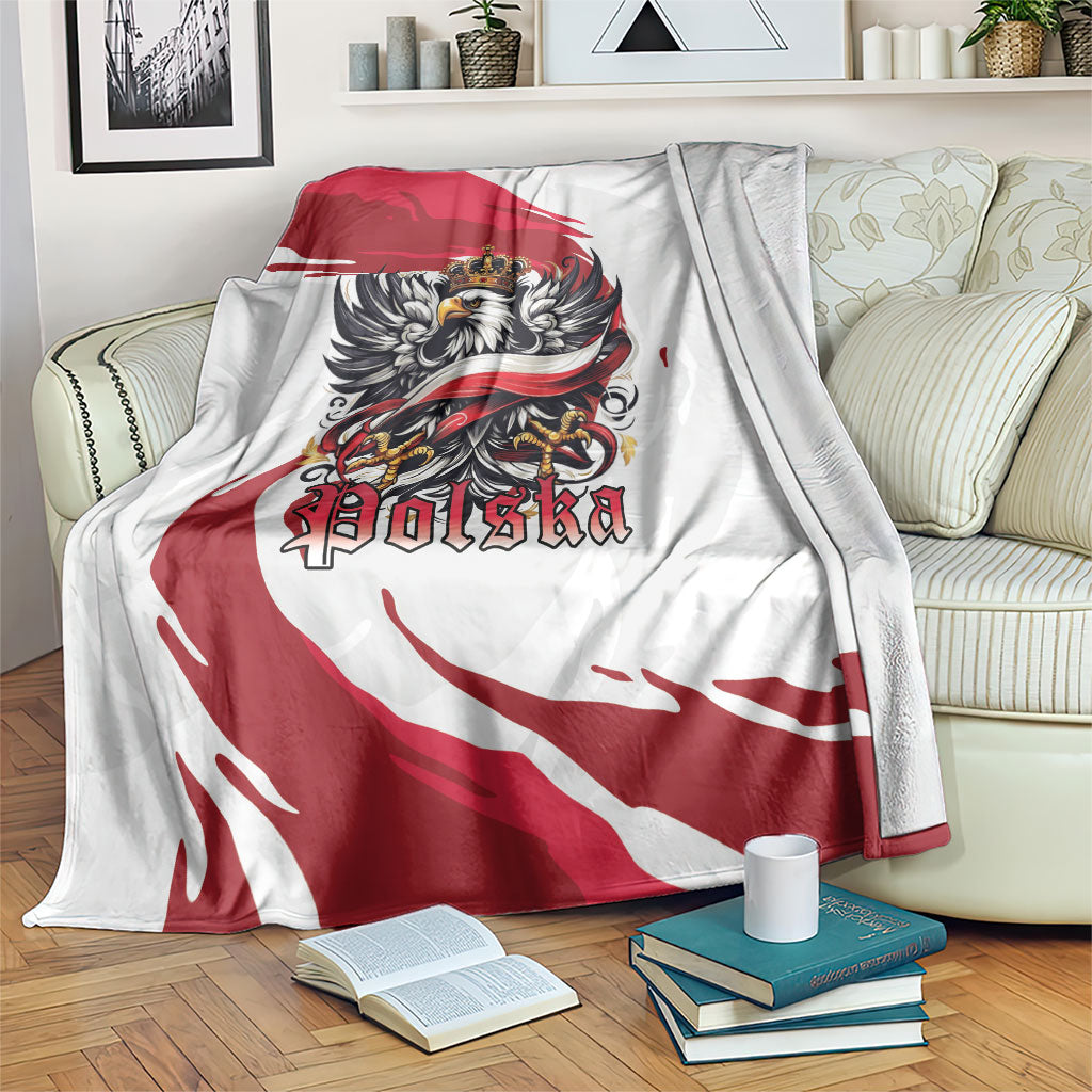 Poland National Flag Day Blanket Fierce Polish Eagle Crown